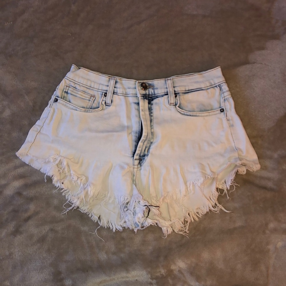 High waisted jean shorts